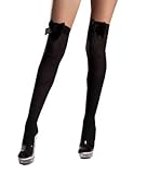Plus Size Black Opaque Thigh Highs