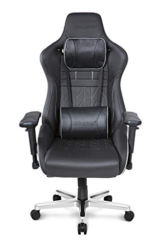 AKRacing Masters Series Pro Deluxe XL Gaming Chair Genuine Brazilian Leather, High Backrest, Recliner, Swivel, Tilt, 4D Armrests, Rocker & Seat Height Adjustment Mechanisms, 5/10 Warranty