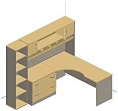 Bush Muebles Caoba Corsa Serie Esquina Escritorio con estantería