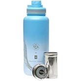 The Tea Spot Limited Edition charity: water Tea Tumbler Set - Tea Infuser Travel Bottle for Loose Leaf Tea - 32oz - Sleek Double-Walled Insulated Bottle