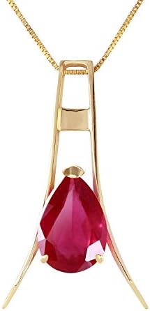 1.5 Carat 14k Solid Gold Necklace with Natural Ruby Pendant
