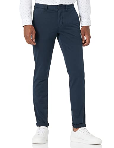 Tommy Hilfiger Pantalon Homme Bleecker TH Flex Satin Gmd Chino, Bleu (Desert Sky), 33W / 29L
