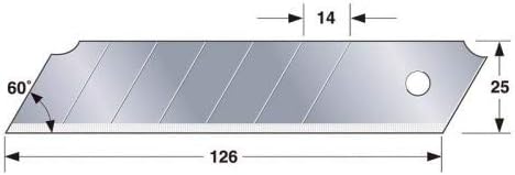 Tajima LB65-20H 20-Piece Spare Blades, Silver, 25 mm, Set of 20 Piece