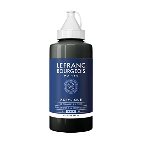 Lefanc & Bourgeois Fine Aycrl Paint 750 ml Flasche, Highly Pigmented, Good Coverage – Mars Black