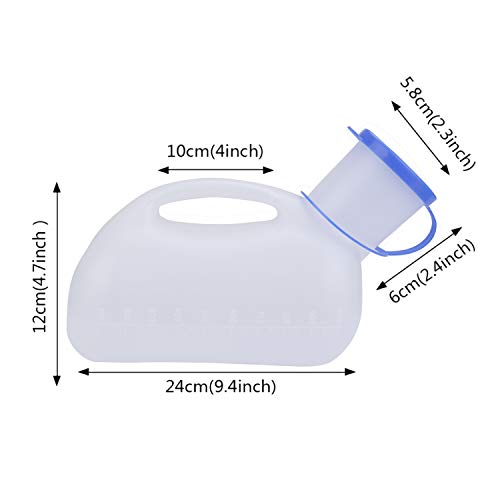 OUTFANDIA Unisex Potty Urinal for Car, Toliet Urinal for Men and Women, Bedpans Pee Bottle, with a Lid and Funnel, Plastic Can for Car, Old Man, Child for Camping Outdoor Travel