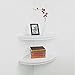 HAO Floating Corner Shelves Invisible Wall Mounted Radial Shape Corner Shelf for Wall Perfect for Bathroom Bedroom Living Room Kitchen Office 17 Inch Set of 2 White