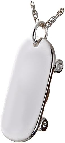 Memorial Gallery 3856s Skateboard Sterling Silver Cremation Pet Jewelry