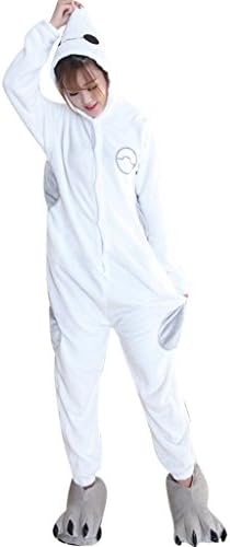Rosebelles Unisex Cosplay Onesies Pajamas Adults Flannel Hooded Sleepwear Baymax XL
