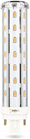 Wenscha GX24 Q Short 830/840 4-Pin LED Bulb, 12W LED GX24 Replacement 26W PL-C Tube Lamp Gx24q-1/Gx24q-2/Gx24q-3 Horizontal Recessed Base, 360 Degrees, Non Dimmable - Warm White 3000K