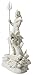 Poseidon Standing On Hippocampus with Trident Statue Sculpture White Finish