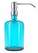 Recycled Turquoise Glass Soap Dispenser with Extra Long Stainless Steel Pump. 100% Quality Guarantee. Classic Modern Design for Kitchens or Bathrooms. Stylish Packaging with Re-usable Drawstring Bag.