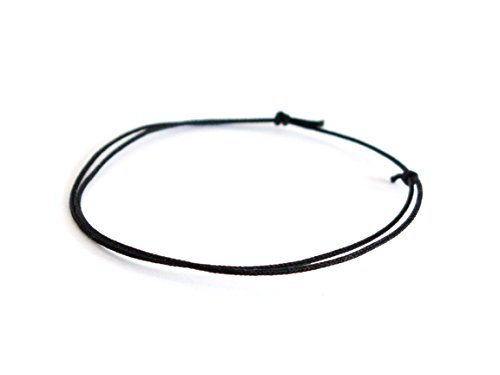 Black Rope Bracelet For Men, Women, Girls. Cord Mens Bracelet Knotted Of Nautical Parachute Thread