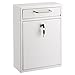 AdirOffice Ultimate Drop Box Wall-Mounted Mailbox - Hanging Secured Postbox - Durable Spacious Key - Perfect for After Hours Deposits Payments Key and Letter Drops (White, Large) (White, Large)
