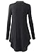 URBANCLEO Womens Long Sleeve Mock Neck Tunic Top Mini T-Shirt Dress Char, XL