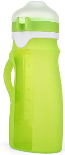 VESCO Baby Silicone Reusable Baby Sippy Cup and Pouch - Foldable, Heat-Resistant, With Unibody Handle