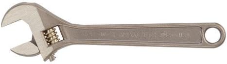 Ampco Safety Tools W-74 Wrench, with Adjustable End, Non-Sparking, Non-Magnetic, Corrosion Resistant, 15" OAL