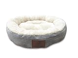 American Kennel Club AKC Casablanca Round Solid Pet Bed, Light Blue