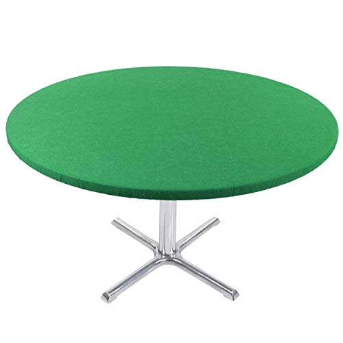 Jigitz-Round-Game-Table-Cover-Fitted-Table-Cloth-36in-to-48in-Elastic-Fit-Felt-Poker-Table-Cover-Protector