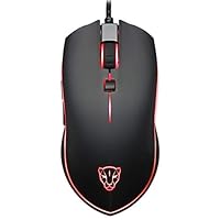 Dartphew High-end Gaming Wired Mouse, Ergonomics Design Professional Laser 4000 DPI RGB Backlit 6 Buttons Breathe Wired Gaming Mouse, USB Portable Excellence Click Super and Wear Resistance