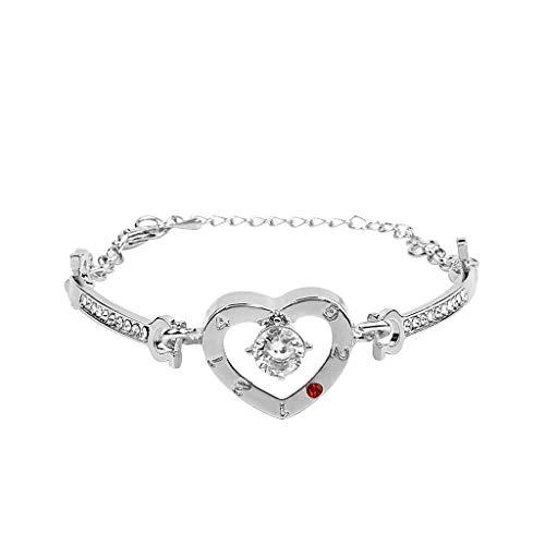 Wowpower Women Crystal Bracelet Bridal Love Bangle Fashion Adjustable Hand Chain Wedding Valentine's - //medicalbooks.filipinodoctors.org