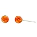 Trustmark 925 Sterling Silver 4mm Orange Fire Created Opal Ball Stud Post Earrings, Orlena