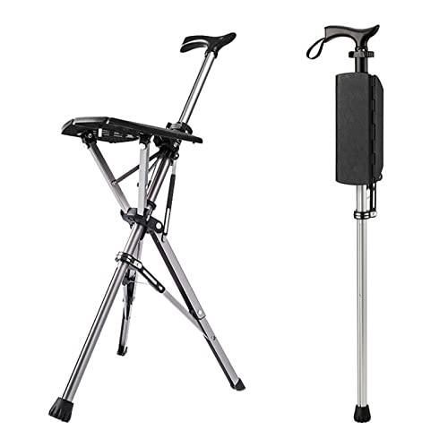 RAWARS Folding Cane Seat Combo 400 lbs Capacity Portable Cane