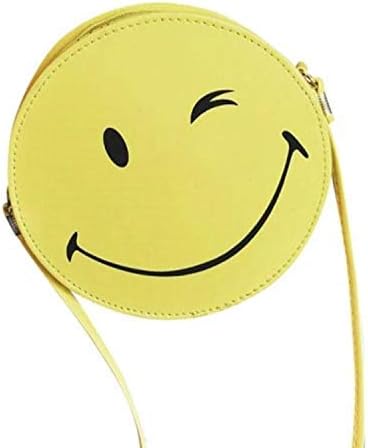 A Little Swag Smiley Yellow Emoji Side Sling Cross Body Messenger Bags for Kids Girls.