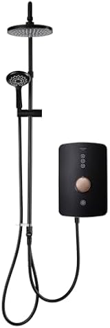 Triton Showers Amala Metallic DuElec 9.5kW Black Brushed Copper Shower view 2