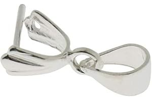 Sterling Silver Findings Bail Connector Bale Pinch Clasp Pendants Craft Jewelry Makings - Silver S Lovely and attractive