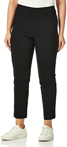 Briggs New York Womens Flat Front Pull On with Slimming Solution Pants,  Black, 8 US at Amazon Women's Clothing store