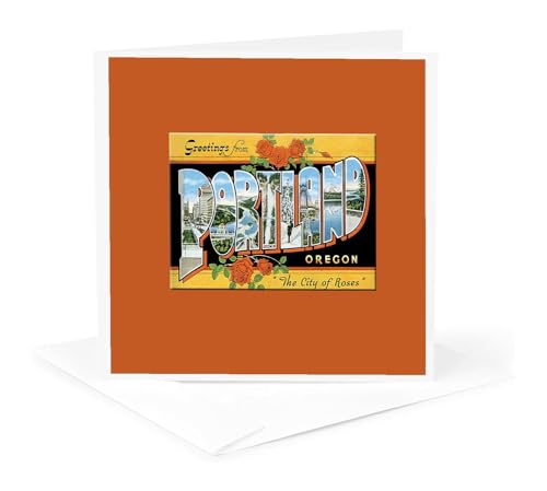 Greeting Card - Greetings from Portland Oregon The City of Roses Scenic Postcar…