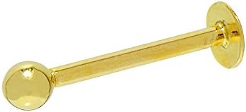 14K Solid Gold Labret Monroe Style Ball Stud (16 Gauge, 7/16" Length)