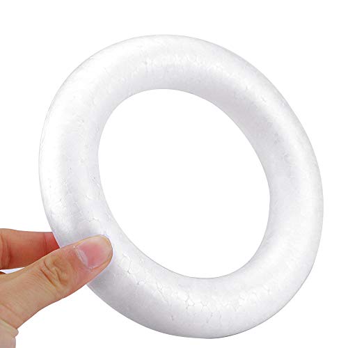 Hslife 12 Pack Craft Foam Wreath, Polystyrene Foam Ring for DIY Arts and Crafts, 5.9 x 5.9 x 1.2 inches
