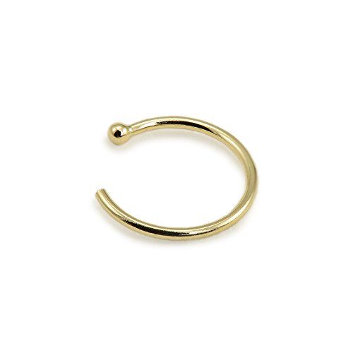14KT Yellow Gold Open Nose Hoop Ring 5/16