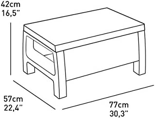 Conjunto de jardim externo keter corfu, 4 lugares e mesa com almofadas incluídas, resina com acabamento de vime plano, marrom