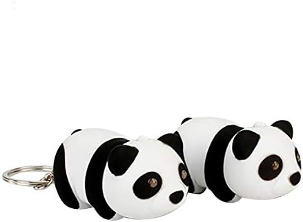 Cute Panda LED Sound Keychain Key Ring Pendant Car Handbag Hanging Decor Gift - 1# GlobalDeal Direct