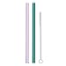 Hummingbird Glass Straws Teal and Purple Straight 9