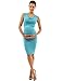 PattyBoutik Mama Cowl Neck Sleeveless Side Ruched Stretch Solid Maternity Dress