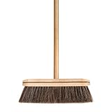 Superio Kitchen and Home Horsehair Broom With Wood Handle, Fine Premium Bristles - Heavy Duty Household Broom Easy Swiping Dust And Wisp Floors And Corners