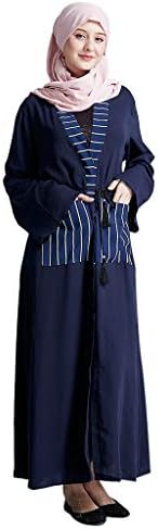 Minshao Abaya Dubai Muslim Women Open Front Cardigan Vintage Islamic Long Maxi Dress New