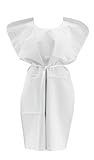 Medline NON24355 Disposable Patient Gowns, 3-Ply T/P/T, 30 in. x 42 in, White (Case of 50)