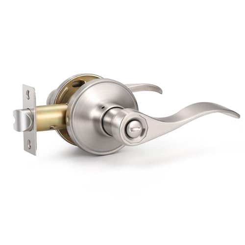 Knobonly Brushed Satin Nickel Door Lever Privacy