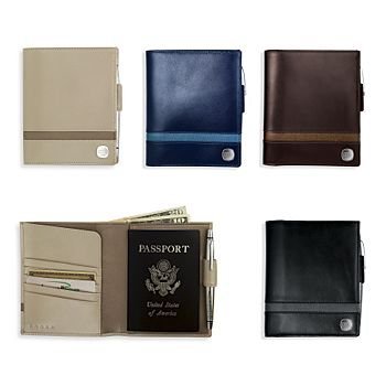 Cross 1846 Full Grain Aegean cobalt blue Italian Leather Passport Case / Wallet with Cross pen . Executive travel accessory,