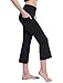 TAIBID Women's High Waist Yoga Capri Pants Side Pockets Flare Workout Bootleg Crop Leggings, Size S - XXXL