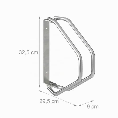 Relaxdays Bicycle Stand, Set of 4, Wall Mount, Steel, 180° Rotatable Bicycle Carrier for 1 Bike, Silver
