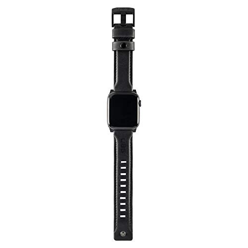 URBAN ARMOR GEAR UAG Compatible Apple Watch Band 44mm 42mm, iWatch Series 6/5/4/3/2/1 & Watch SE, Top Grain Italian Leather Replacement Strap, Leather Black โ image 1