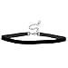 Sterling Silver Classic Black Velvet Thick (18mm) or Thin (10mm) 15 Inch Choker Necklace (1X-B6ZW-GL86)