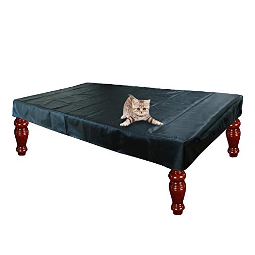 iiSPORT Leatherette Pool Table Cover, 8-Foot Heavy Duty Billiard Game Table Dust Storage Cover - Black
