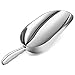 Goplus 2PCS Ice Scoop, 12oz Cast Aluminum Food Candy Scooper Flat Bottom, Perfect for Kitchen Bar Party Wedding, Set of Two (Silver)