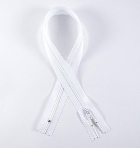 Trimz 40cm (~16inch) one Way end Stop Zip with 4mm Teeth - White x 1Pce, Polyester, 40 cm - Image 3